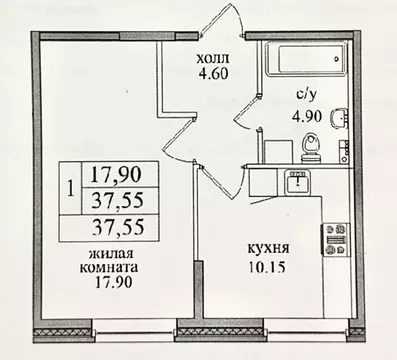 1-к кв. Санкт-Петербург пос. Парголово, проезд Толубеевский, 26к1 ...