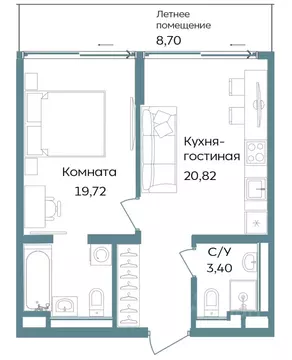 2-к кв. Крым, Саки ул. Морская (52.64 м)