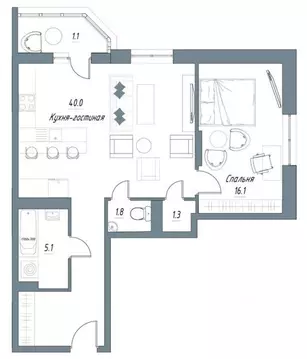 2-к кв. Тамбовская область, Тамбов Свободная ул., 4к4 (65.4 м)