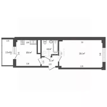 1-к кв. Псковская область, Псковский район, Завеличенская волость, д. ...