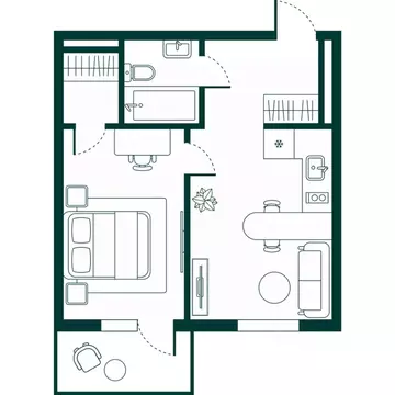 1-к кв. Дагестан, Дербент Новая История жилой комплекс (44.01 м)