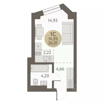 Студия Новосибирская область, Новосибирск Урбан Пикс жилой комплекс ...