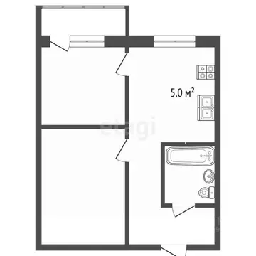2-к кв. Ярославская область, Ярославль Красноборская ул., 1а (40.6 м)