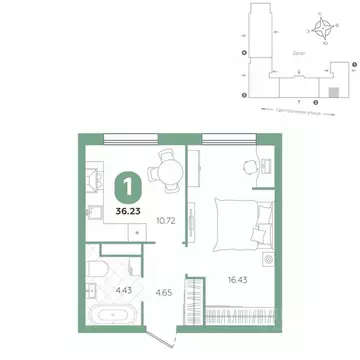 1-к кв. Тюменская область, Тюменский муниципальный округ, с. Горьковка ...