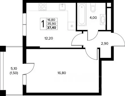 1-к кв. Краснодарский край, Анапа муниципальный округ, с. Сукко ...