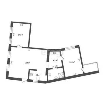 3-комнатная квартира: Симферополь, Петропавловская улица, 9 (77.6 м)