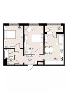 2-к кв. Тамбовская область, Тамбов Телецентр мкр, Строганов жилой ...