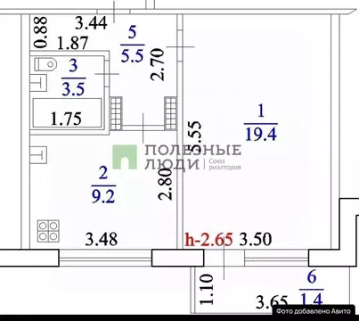 1-к кв. Краснодарский край, Новороссийск ул. Хворостянского, 11 (39.0 ...