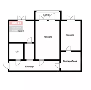 2-к кв. Рязанская область, Рязань ул. Циолковского, 13 (44.0 м)