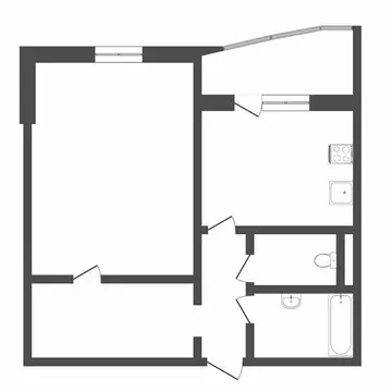 1-комнатная квартира: Тюмень, Широтная улица, 190 (42.9 м)