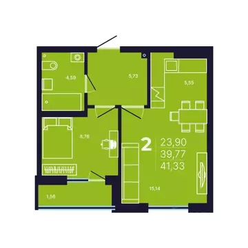 2-к кв. Башкортостан, Уфа Затон-Восточный жилрайон, Новаленд мкр,  ...