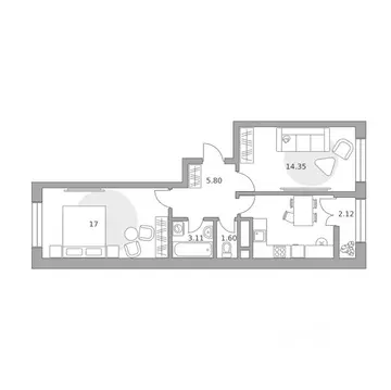 2-к кв. Московская область, Балашиха 39-й мкр, Пехра жилой комплекс, ...
