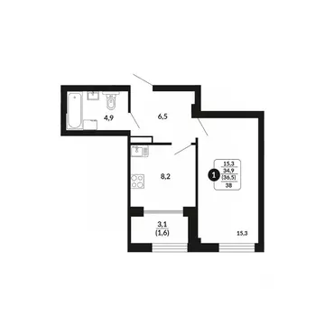 1-к кв. Кировская область, Киров Хлебозаводской проезд, 2 (36.5 м)