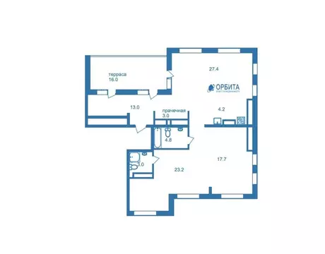 3-комнатная квартира: Тюмень, улица Газовиков, 40 (102 м)