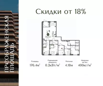 Помещение свободного назначения в Москва Жилой комплекс Преображенская ...