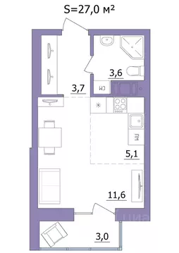 Студия Карелия, Петрозаводск Перевалка-2 мкр,  (27.0 м)