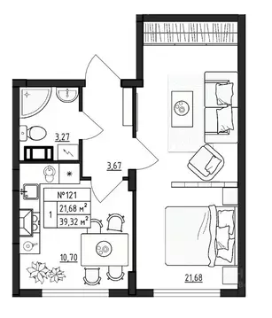 1-к кв. Ленинградская область, Гатчинский муниципальный округ, д. ...