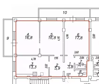 3-к кв. Иркутская область, Иркутск ул. Ядринцева, 35 (80.0 м)