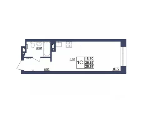 Студия Башкортостан, Уфа Космос жилой комплекс, лит1 (29.27 м)