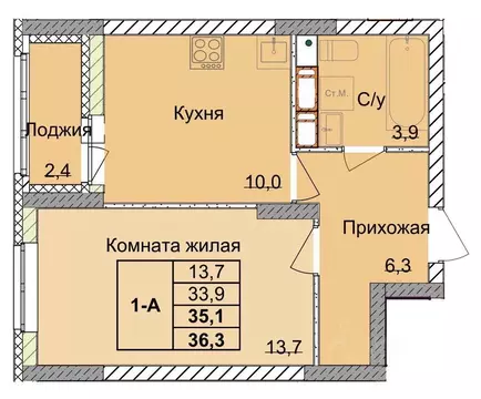 1-к кв. Нижегородская область, Нижний Новгород 1-я Оранжерейная ул. ...