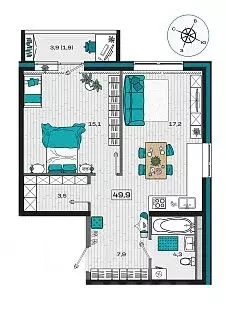 1-к кв. Приморский край, Уссурийск Радужный мкр,  (49.9 м)
