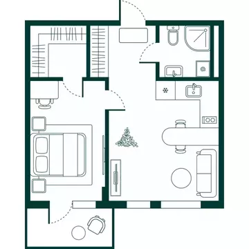 1-к кв. Дагестан, Дербент Новая История жилой комплекс (47.11 м)