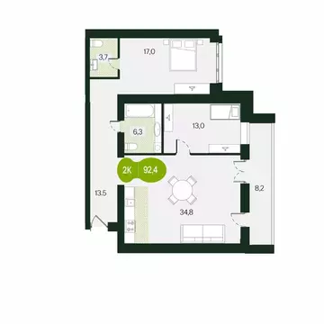 1-к кв. Забайкальский край, Чита ул. Токмакова, 30 (70.3 м)