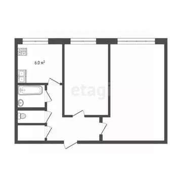 2-к кв. Архангельская область, Архангельск ул. Смольный Буян, 24к1 ...