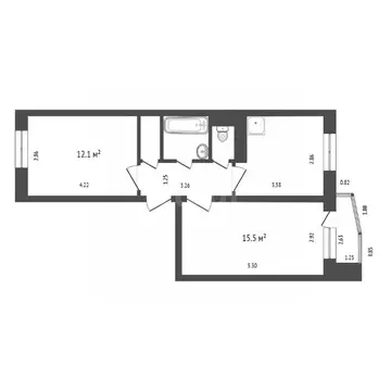 2-к кв. Красноярский край, Сосновоборск ул. Энтузиастов, 27 (45.8 м)