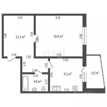 1-к кв. Мордовия, Саранск ул. Марины Расковой, 41 (40.7 м)