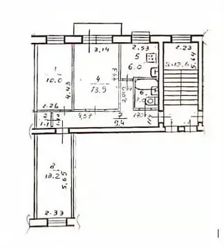 3-к кв. Московская область, Подольск ул. Карла Маркса, 2/23 (56.6 м)