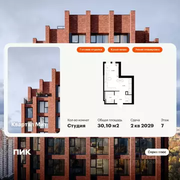Студия Москва проезд Проектируемый № 990 (30.1 м)