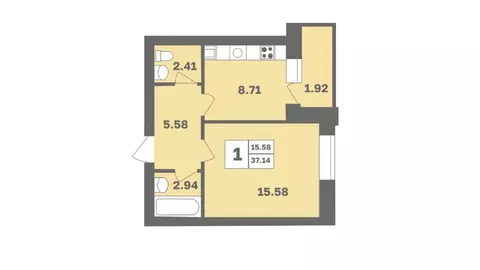 1-к кв. Башкортостан, Уфа ул. Рашита Нигмати, 12 (38.2 м)