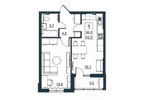 1-к кв. Саратовская область, Саратов ул. Имени Евгения Долгина, 6 ...