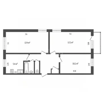 3-к кв. Томская область, Томск тракт Иркутский, 196 (63.0 м)
