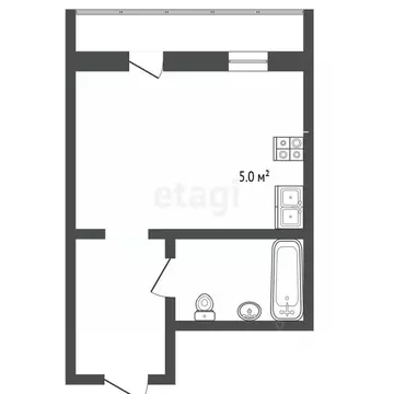 Студия Тюменская область, Тюмень ул. Андрея Бушуева, 2 (30.4 м)