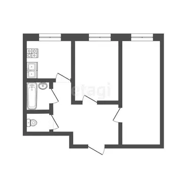 2-комнатная квартира: Ухта, проспект Ленина, 30 (44.4 м)