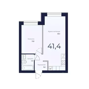 1-к кв. Приморский край, Владивосток ул. Нейбута (41.4 м)