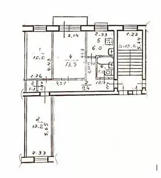 3-к кв. Московская область, Подольск ул. Карла Маркса, 2/23 (56.6 м)