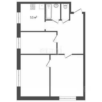 3-к кв. Пермский край, Чернушка Коммунистическая ул., 25 (49.9 м)