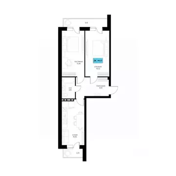 2-к кв. Дагестан, Дербент  (69.22 м)