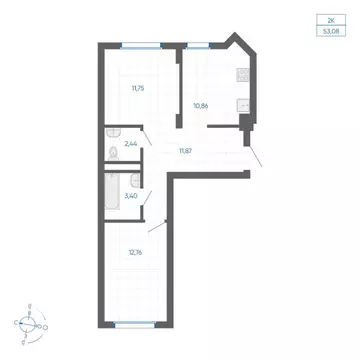 2-к кв. Челябинская область, Челябинский городской округ, пос. ...