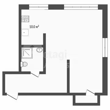 Квартира-студия: Тюмень, улица Республики, 205 (25.18 м)