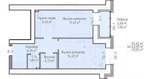 2-к кв. Кировская область, Киров Красный Химик мкр,  (45.25 м)