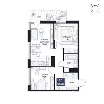 2-к кв. Волгоградская область, Волгоград просп. Имени В.И. Ленина, 59Г ...