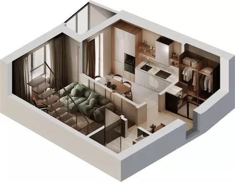 1-к кв. Калининградская область, Зеленоградск ул. Тургенева, 16А (80.0 ...