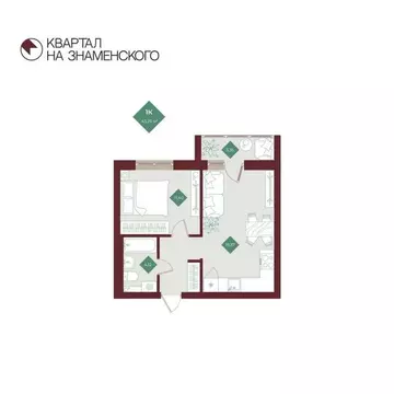 1-комнатная квартира: Тобольск, микрорайон 3Б, 6Бк2 (43.25 м)