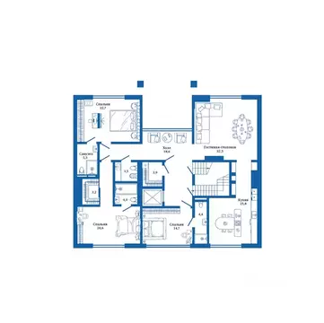 3-к кв. Москва Таманская ул., 3с23 (193.0 м)