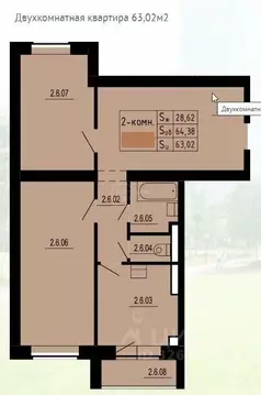 2-к кв. Владимирская область, Владимир ул. Всесвятская, 15 (65.25 м)
