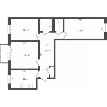 3-к кв. Бурятия, Улан-Удэ Комсомольская ул., 1 (63.7 м)